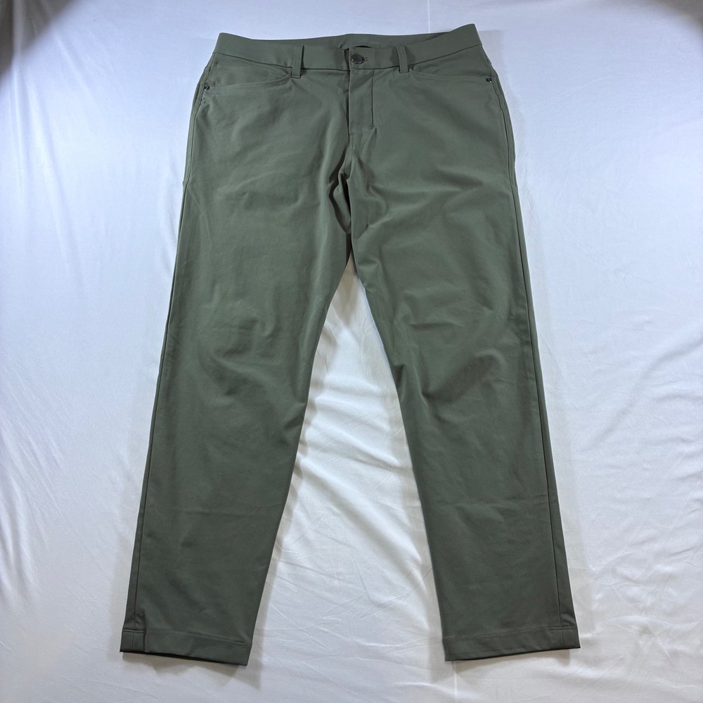 Lululemon ABC Pant Slim Warpstreme Olive Green 33 LM5AQRS